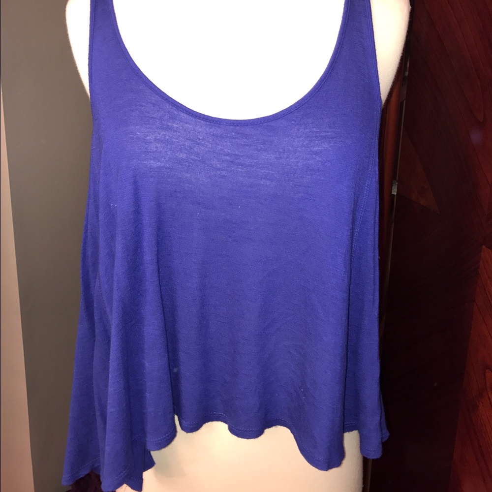 Lily White Flowy Royal Blue Crop Top